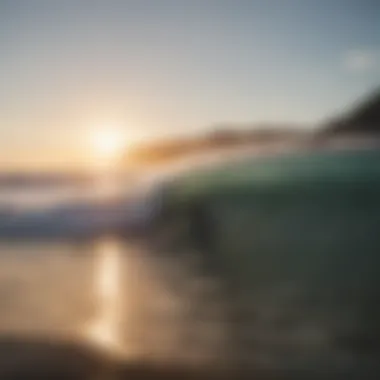 A serene sunrise view over a surf spot