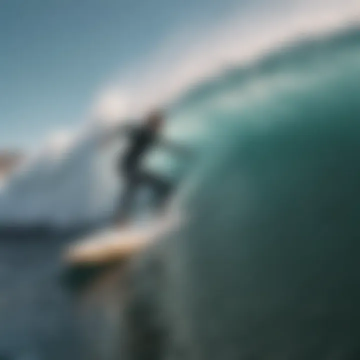 Surf athlete performing a trick on a wave