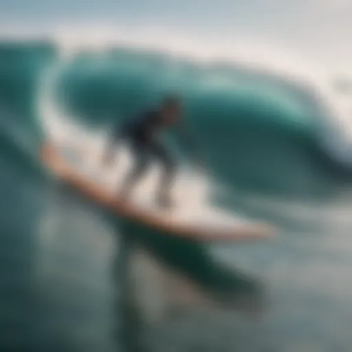 A futuristic surfing practice machine demonstrating its unique design