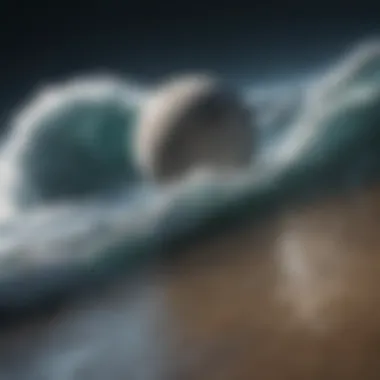 Gravitational Pull of the Moon Illustration of gravitational pull from the moon affecting Earth