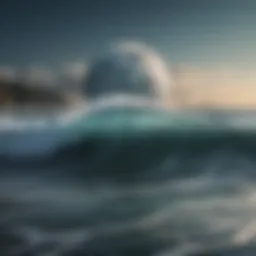 A mesmerizing view of ocean tides influenced by the moon