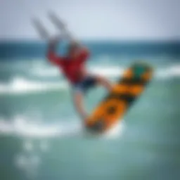 Dynamic kiteboarding scene showcasing advanced maneuvers