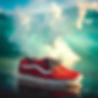Classic Vans sneakers in a vibrant surf setting