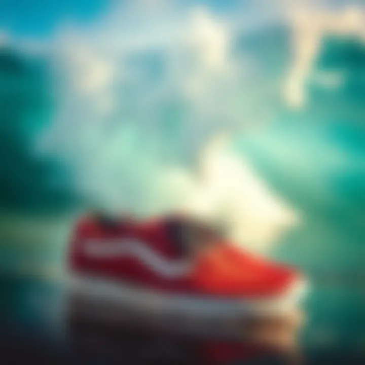 Classic Vans sneakers in a vibrant surf setting