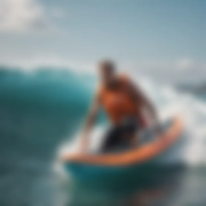 Inflatable vest in action during a surfing session