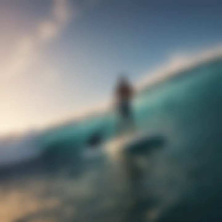 User enjoying a paddle board ride on the ocean