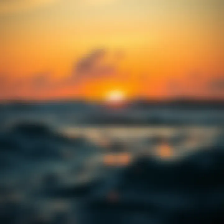 Sunset at a Surf Spot A vibrant sunset view over a famous surf spot