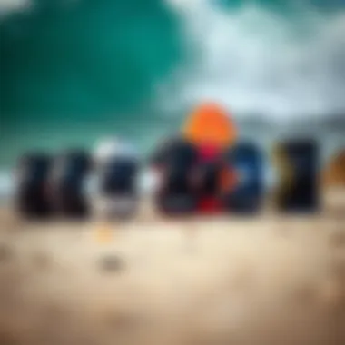 Variety of Knee Braces for Surfers Different types of knee braces displayed