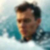 An illustration depicting the sensation of blocked ears due to water exposure