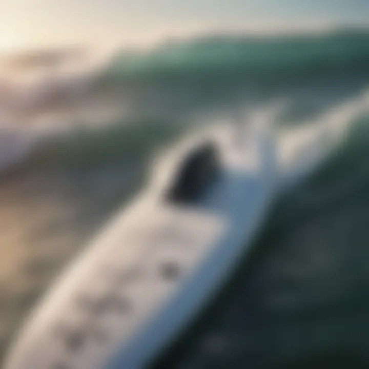 Close-up of electric surfboard features