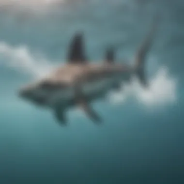 The Unique Anatomy of the Hammerhead Shark An elegant hammerhead shark gliding through the water, highlighting its unique head shape and keen hunting abilities.