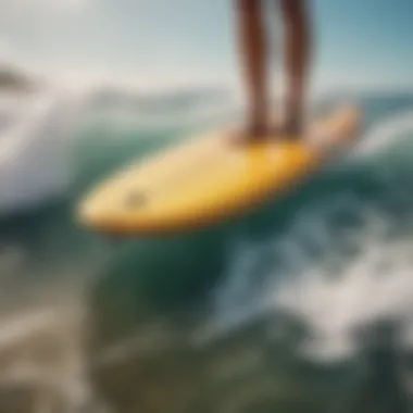 Surfboard for Goofy Foot Surfers Close-up of specialized surfboard designed for goofy footers