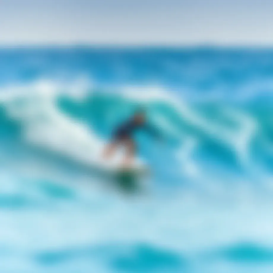 Surfer riding a wave in Maui's pristine waters