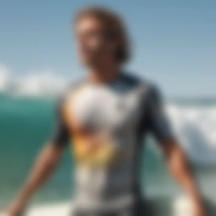 Surfer in a surf shirt enjoying the sun