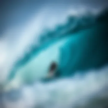 Surfer analyzing wave characteristics