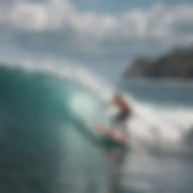 Surfer enjoying enhanced performance using a remote surfboard