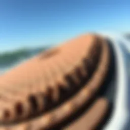 Close-up view of wakesurf traction pad texture