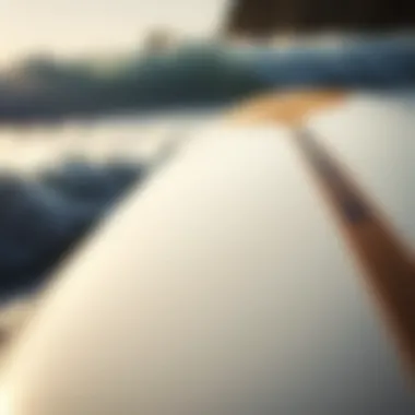 Close-up of a surfboard designed for optimal Wave Three performance