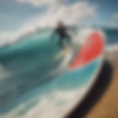 Essential Surfing Gear for Novices Surfboard and wetsuit arranged for a beginner surfer