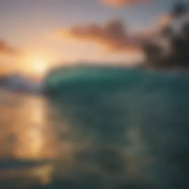 Captivating Waikiki Sunset: Surf Culture A vibrant sunset at Waikiki capturing the surfing vibe
