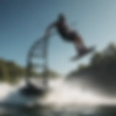 Wakeboarding session demonstrating enhanced maneuverability with a folding tower