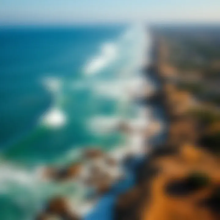 Aerial View of Trestles Surf Breaks Aerial view of surf breaks at Trestles