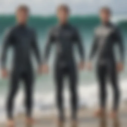 Detailed view of the Xcel wetsuit size chart showcasing fit options.