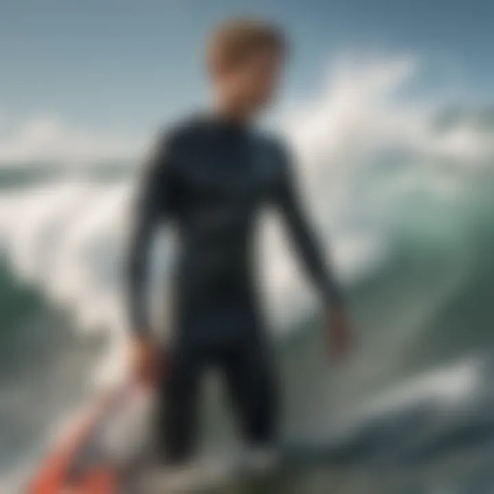 Surfer enjoying the ocean while wearing a well-fitted wetsuit.