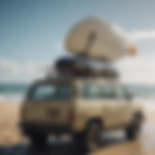 Yakima surf rack mounted on a vehicle